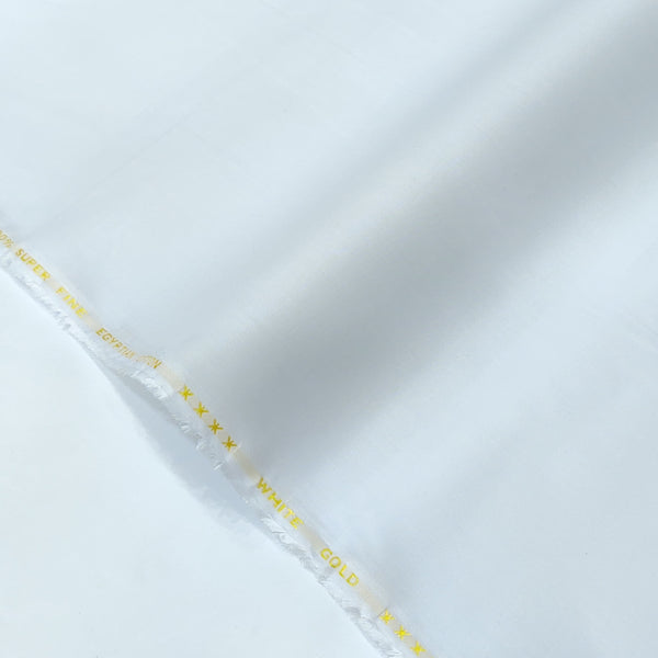 White - White Gold Cotton Fabric
