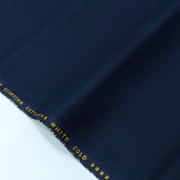 Navy Blue - White Gold Cotton Fabric